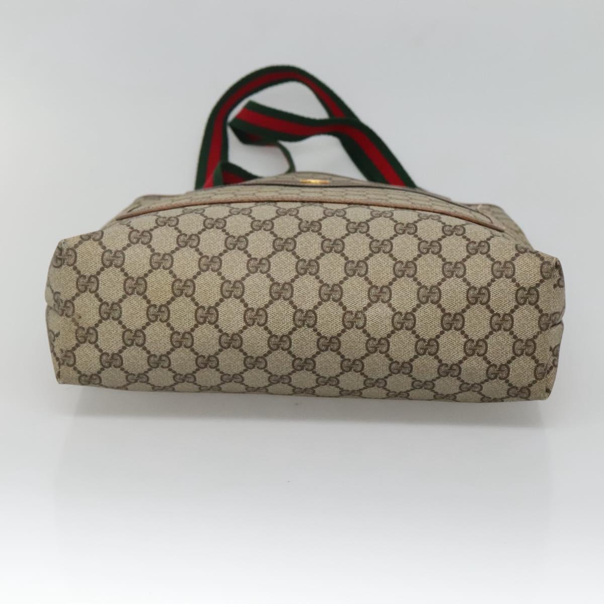 GUCCI GG Supreme Web Sherry Line Tote Bag PVC Beige Gold 39 02 0031 Auth ep9436