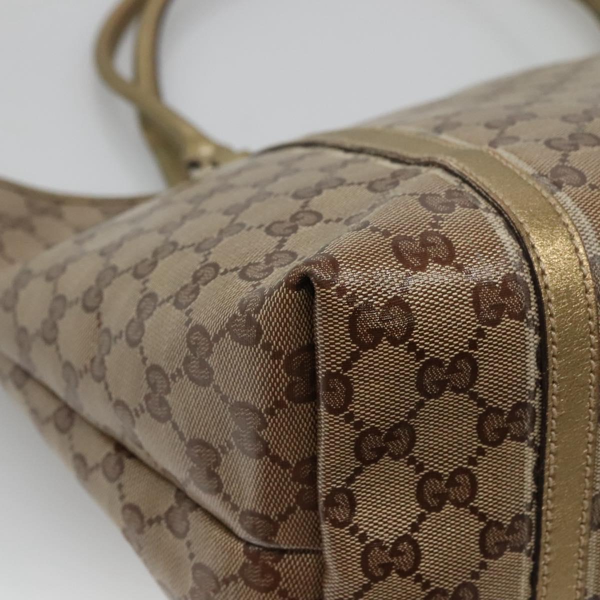 GUCCI GG Crystal Tote Bag Coated Canvas Beige Gold 197953 Auth ep9440