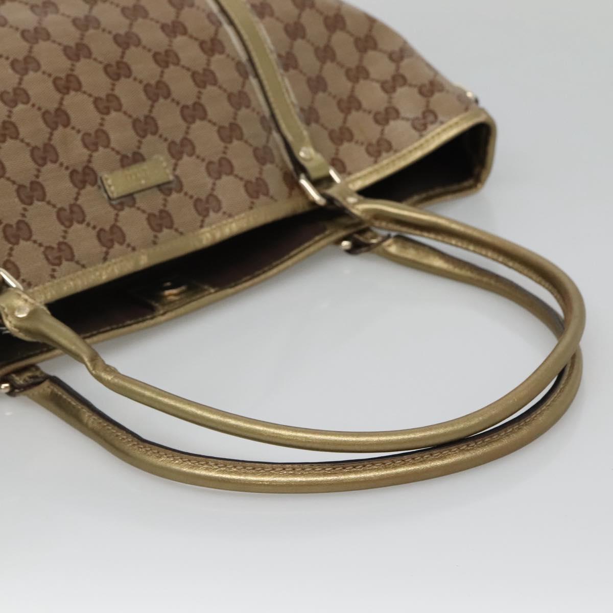 GUCCI GG Crystal Tote Bag Coated Canvas Beige Gold 197953 Auth ep9440