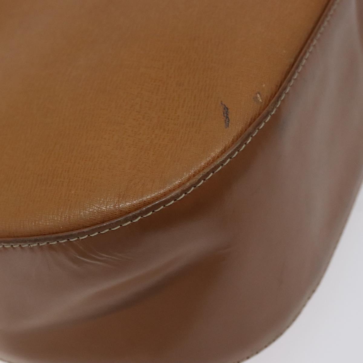 BURBERRY Shoulder Bag Leather Brown Gold Auth ep9447