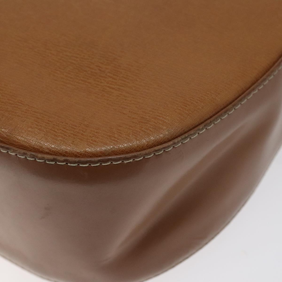 BURBERRY Shoulder Bag Leather Brown Gold Auth ep9447