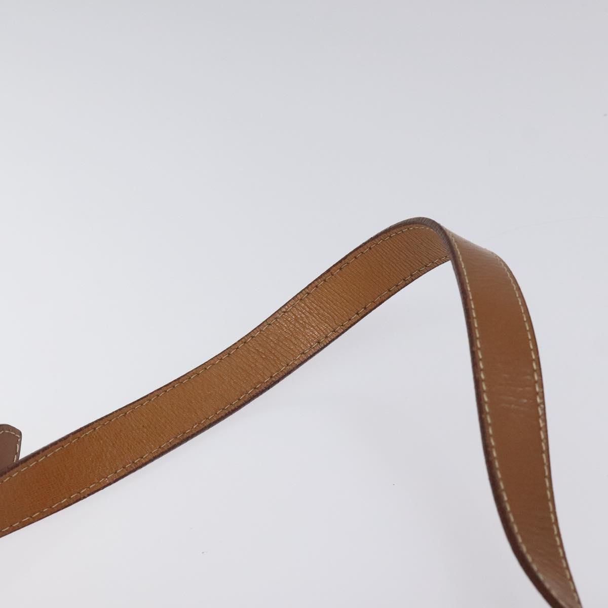 BURBERRY Shoulder Bag Leather Brown Gold Auth ep9447