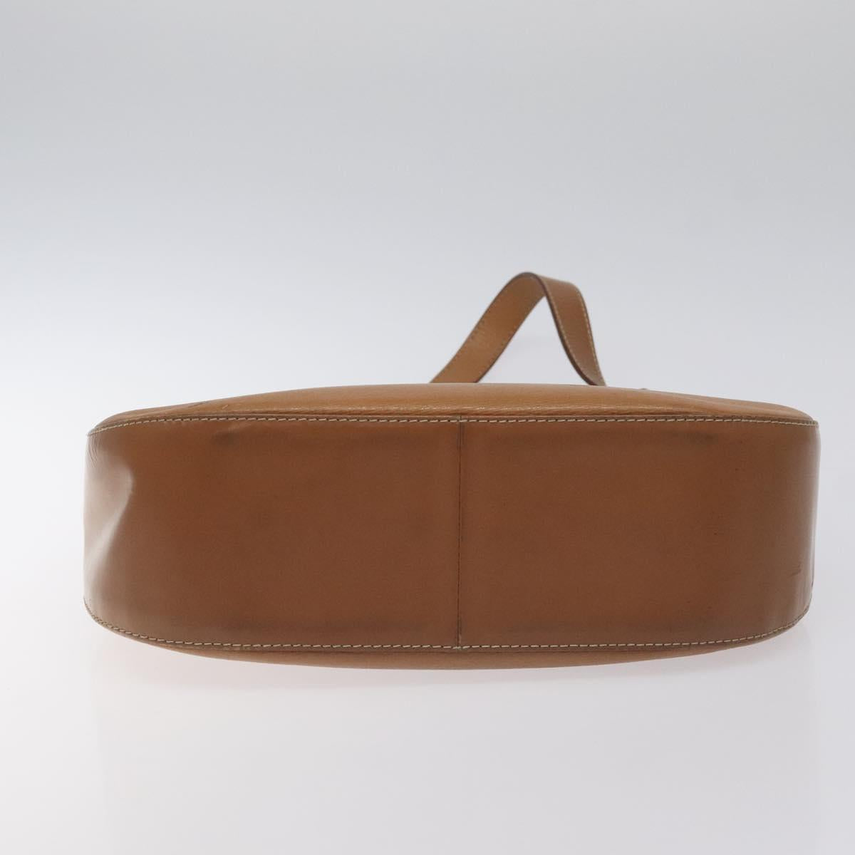 BURBERRY Shoulder Bag Leather Brown Gold Auth ep9447