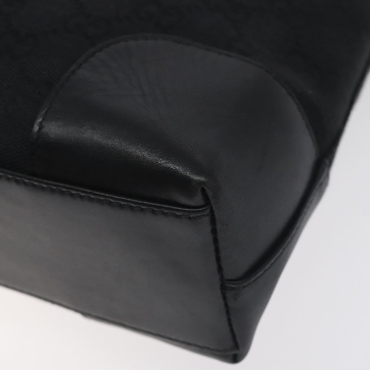 GUCCI GG Canvas Shoulder Bag Black Silver 33900 Auth ep9460V