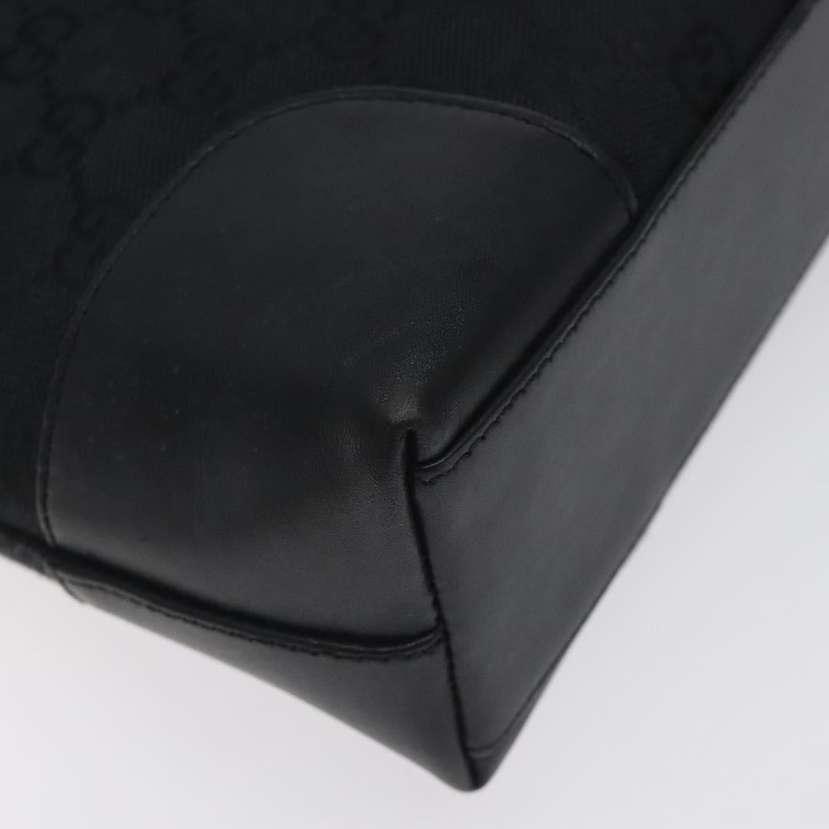 GUCCI GG Canvas Shoulder Bag Black Silver 33900 Auth ep9460V