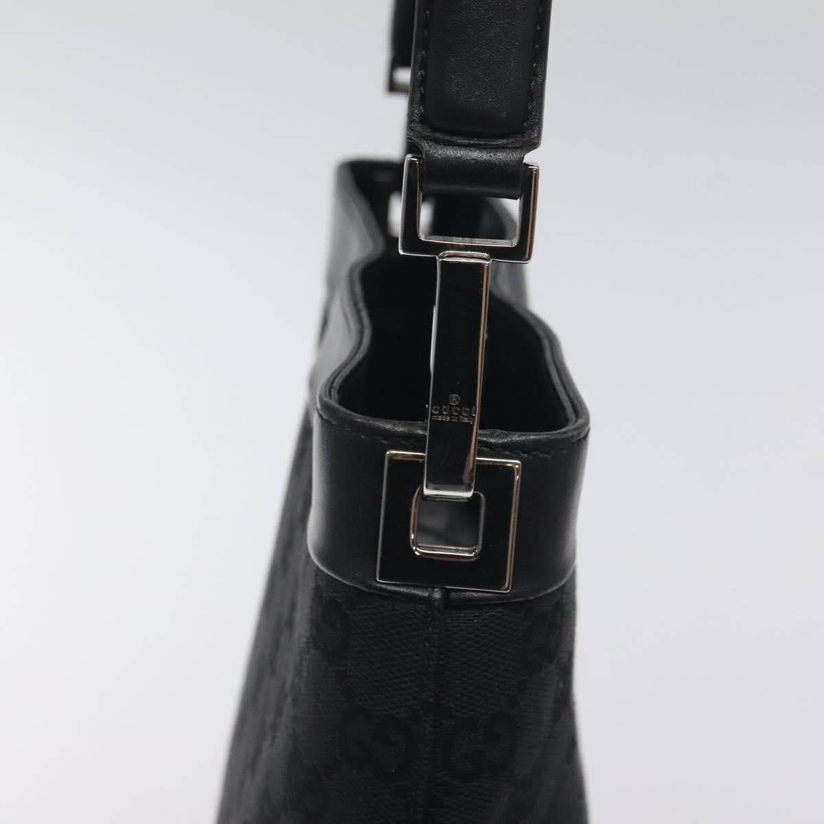 GUCCI GG Canvas Shoulder Bag Black Silver 33900 Auth ep9460V