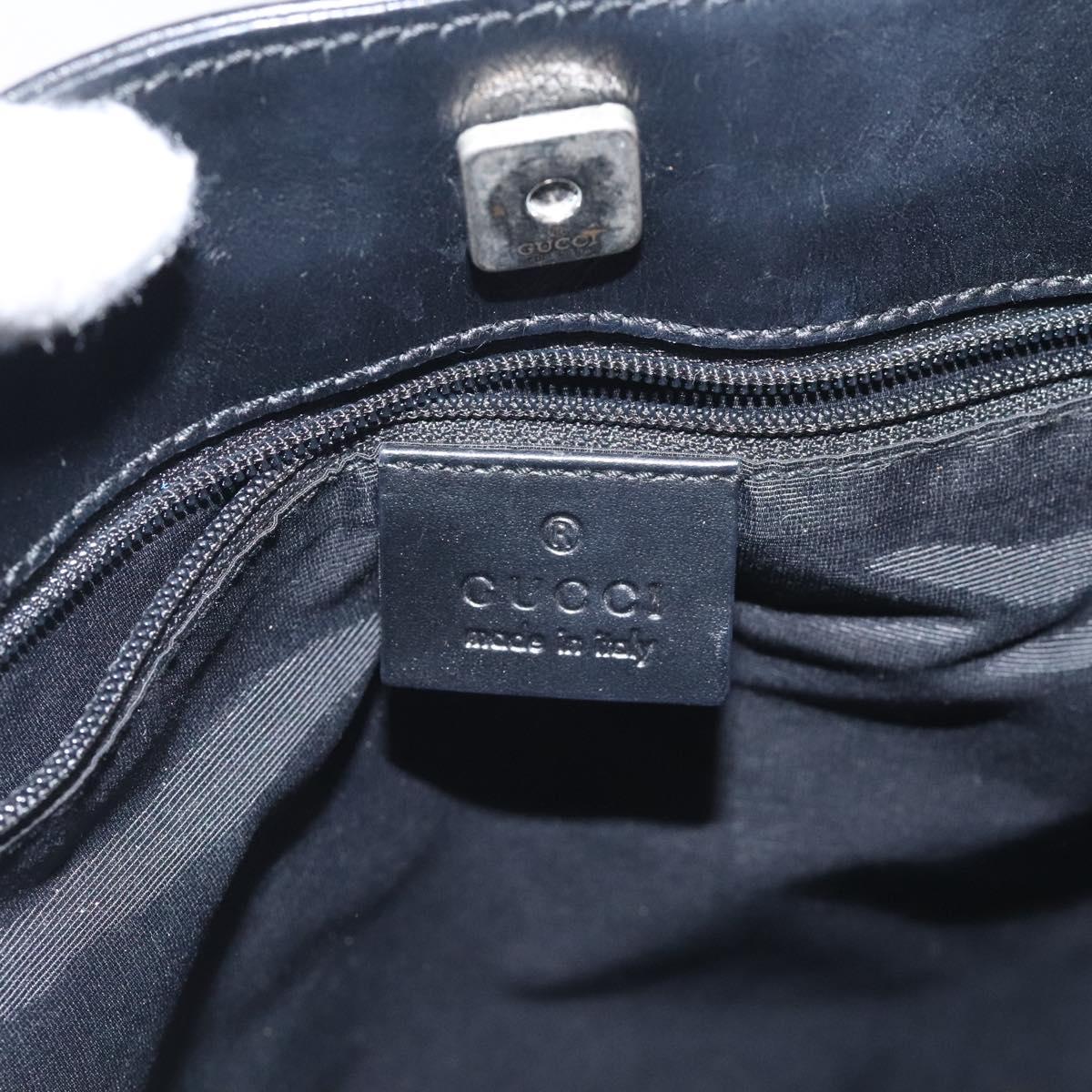 GUCCI GG Canvas Shoulder Bag Black Silver 33900 Auth ep9460V
