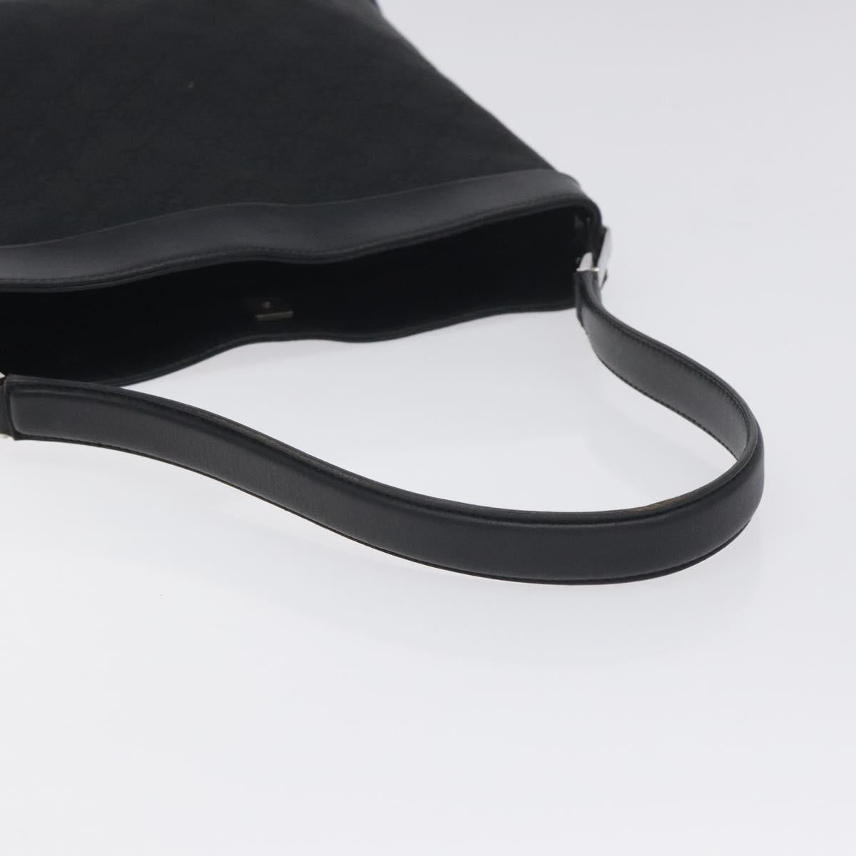 GUCCI GG Canvas Shoulder Bag Black Silver 33900 Auth ep9460V