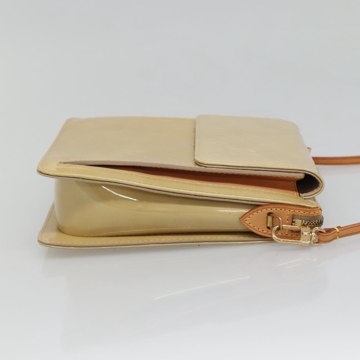 LOUIS VUITTON Monogram Vernis Motto Accessory Pouch Beige M91136 LV Auth ep9462