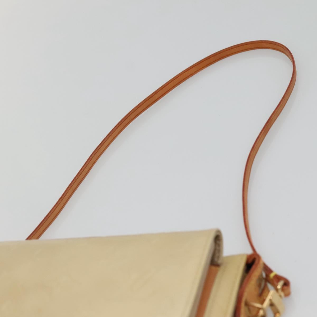 LOUIS VUITTON Monogram Vernis Motto Accessory Pouch Beige M91136 LV Auth ep9462