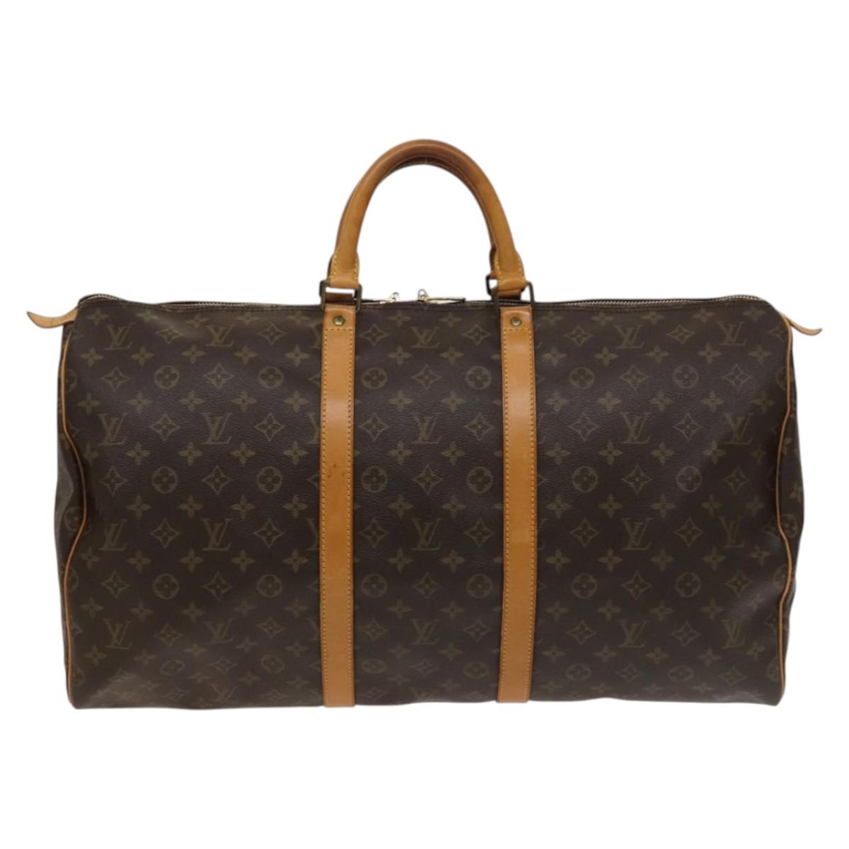 LOUIS VUITTON Monogram Keepall 55 Boston Bag M41424 LV Auth ep9463