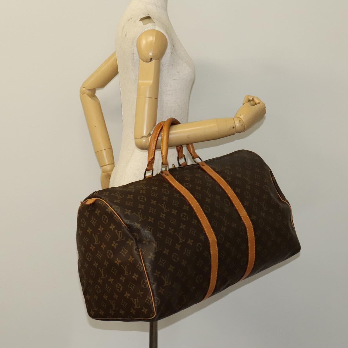 LOUIS VUITTON Monogram Keepall 55 Boston Bag M41424 LV Auth ep9463