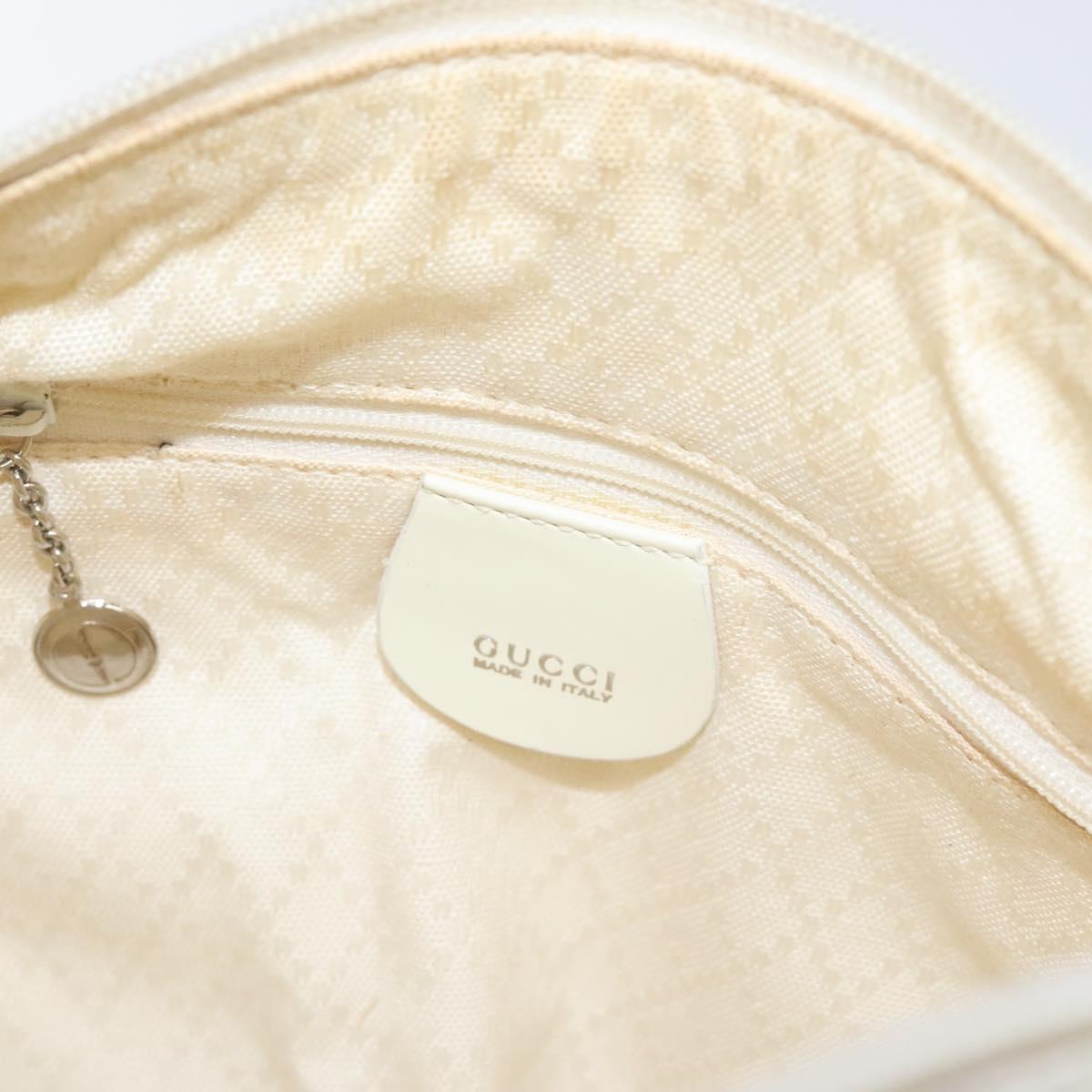 GUCCI Bamboo Hand Bag Nylon White Gold 000 1956 0531 Auth ep9465