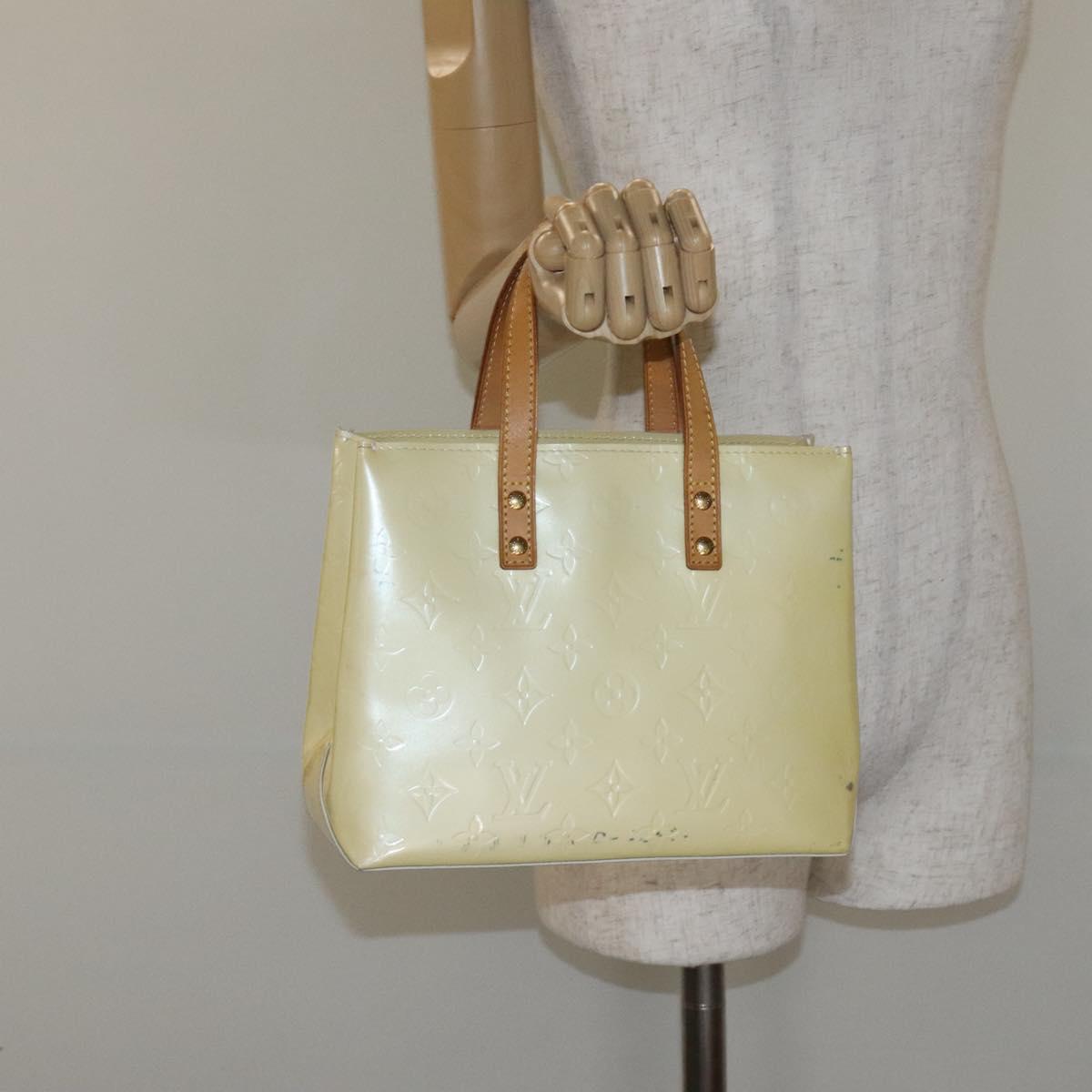 LOUIS VUITTON Monogram Vernis Reade PM Hand Bag Perle M91336 LV Auth ep9475