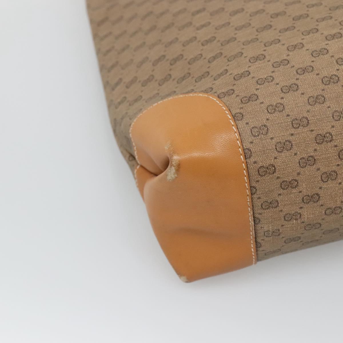 GUCCI Micro GG Supreme Web Sherry Line Bag PVC Beige Gold Auth ep9489