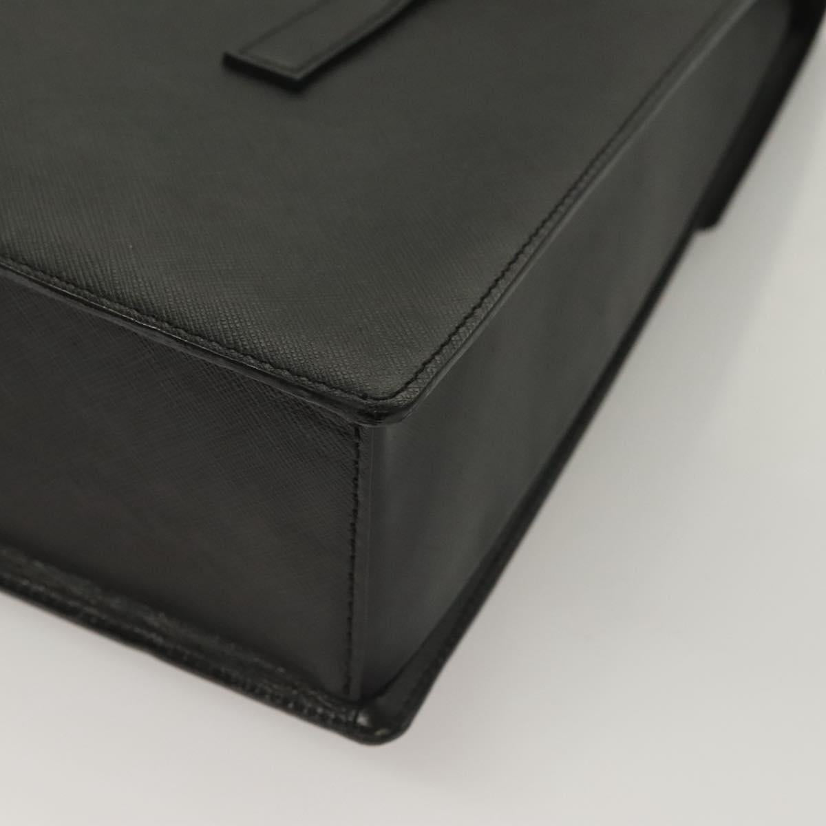 Burberrys Hand Bag Leather Black Silver Auth ep9512