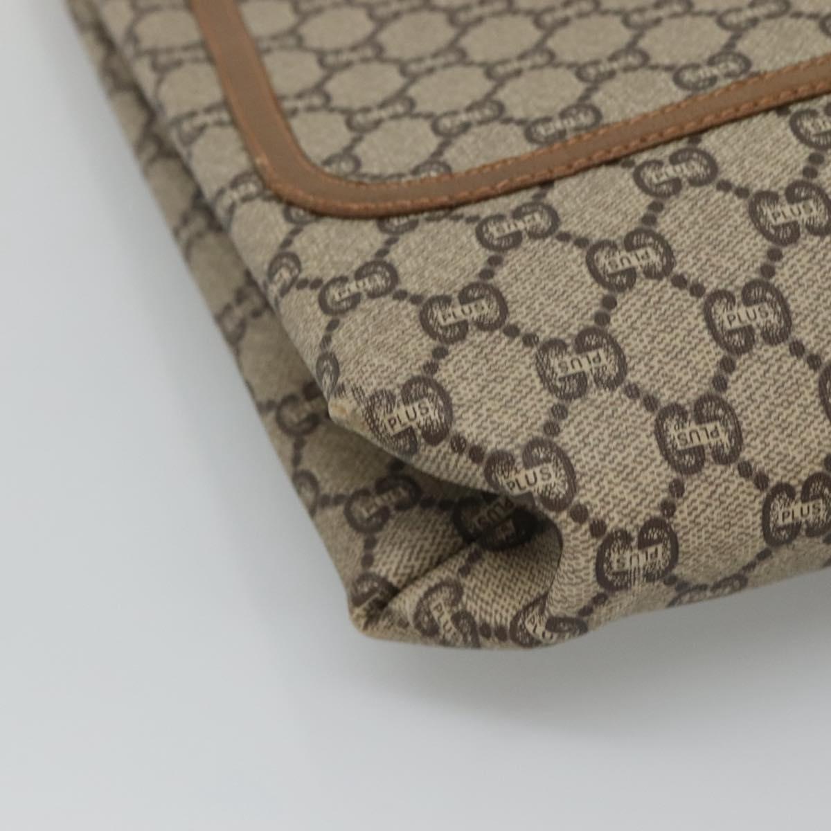 GUCCI GG Plus Supreme Web Sherry Line Tote Bag PVC Beige Red Green Auth ep9518