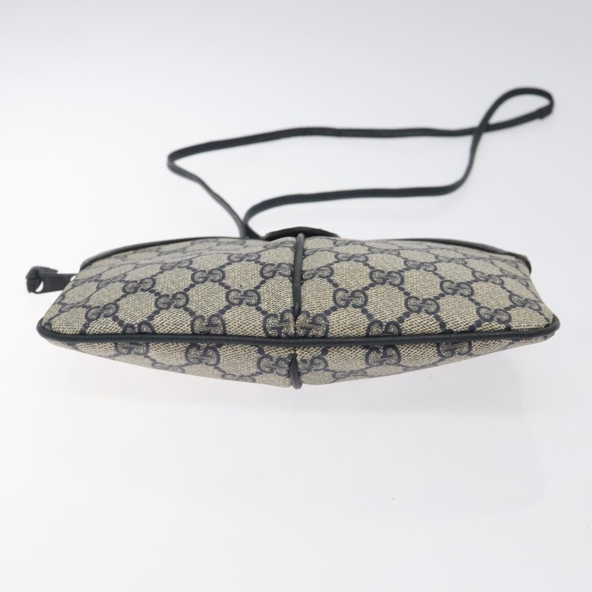 GUCCI GG Supreme Sherry Line Shoulder Bag PVC Navy Gold 68 02 047 Auth ep9524