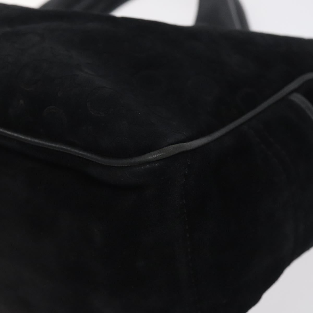 CELINE C Macadam Canvas Boogie bag Hand Bag Black Silver Auth ep9525