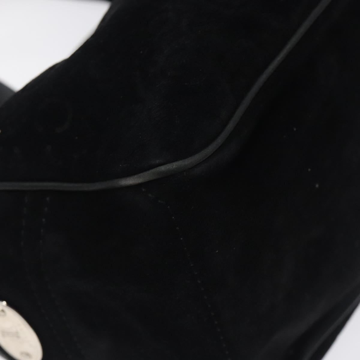 CELINE C Macadam Canvas Boogie bag Hand Bag Black Silver Auth ep9525