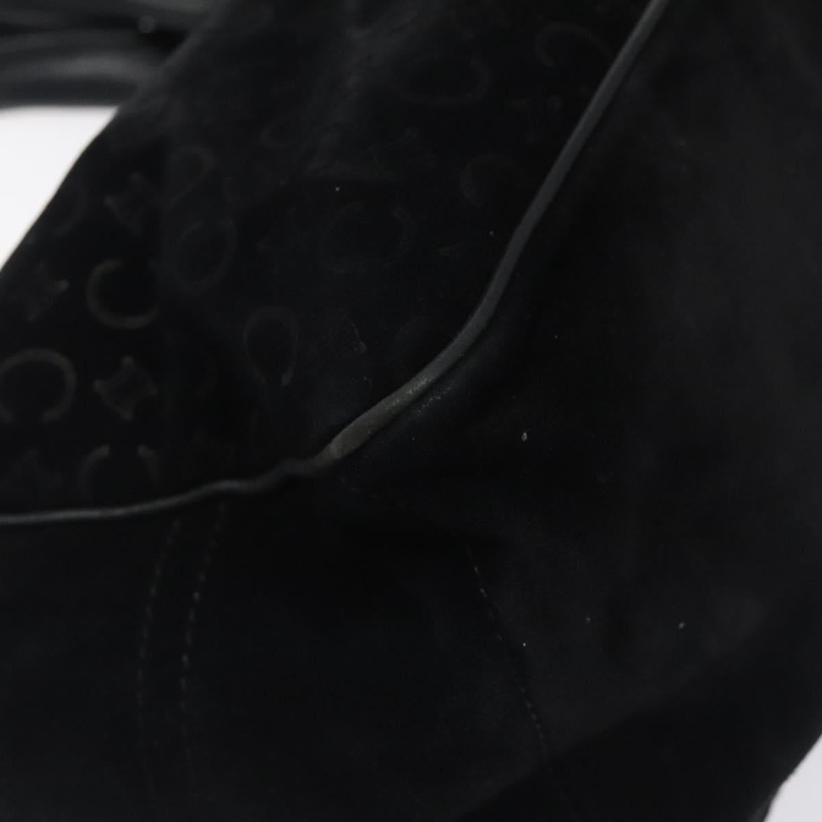 CELINE C Macadam Canvas Boogie bag Hand Bag Black Silver Auth ep9525