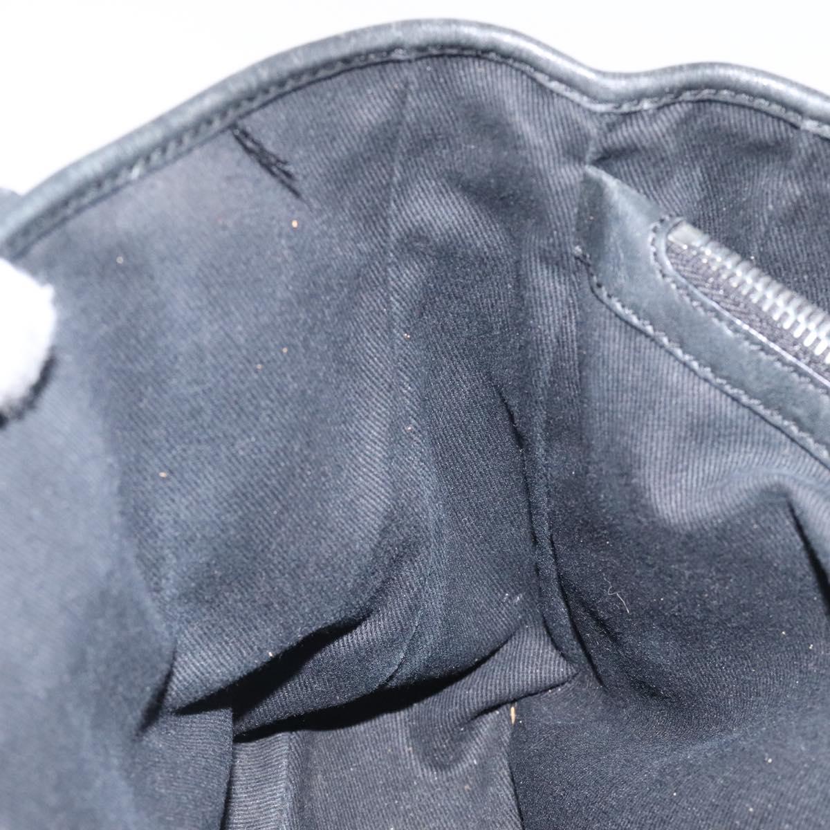 CELINE C Macadam Canvas Boogie bag Hand Bag Black Silver Auth ep9525