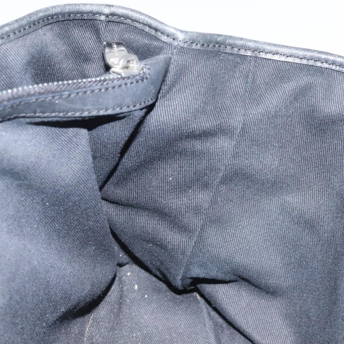 CELINE C Macadam Canvas Boogie bag Hand Bag Black Silver Auth ep9525