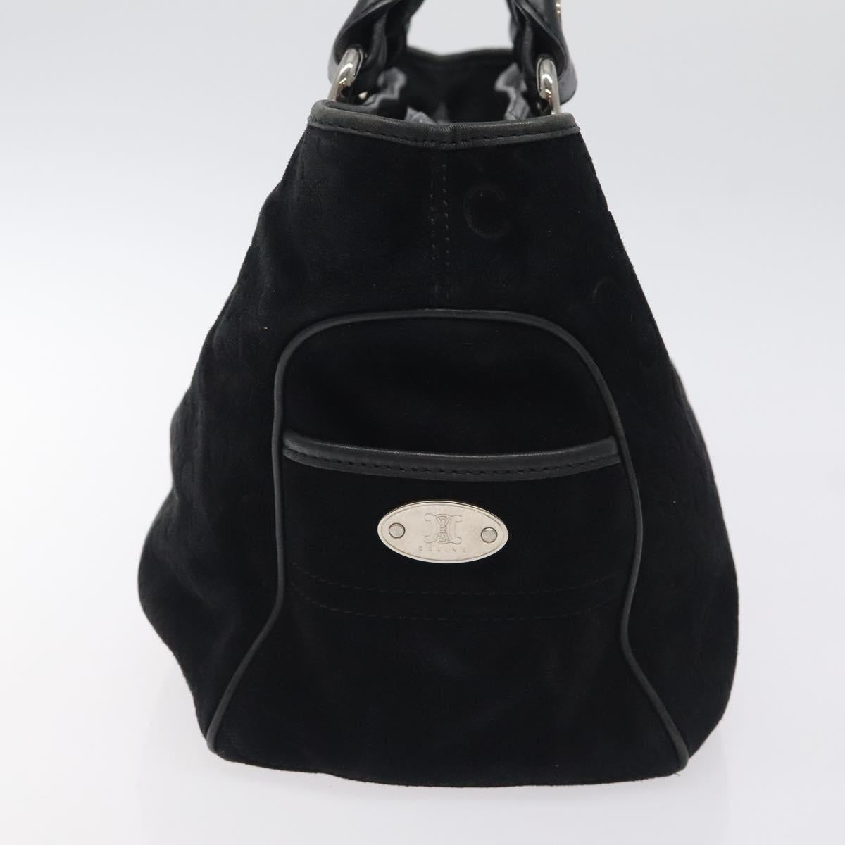CELINE C Macadam Canvas Boogie bag Hand Bag Black Silver Auth ep9525