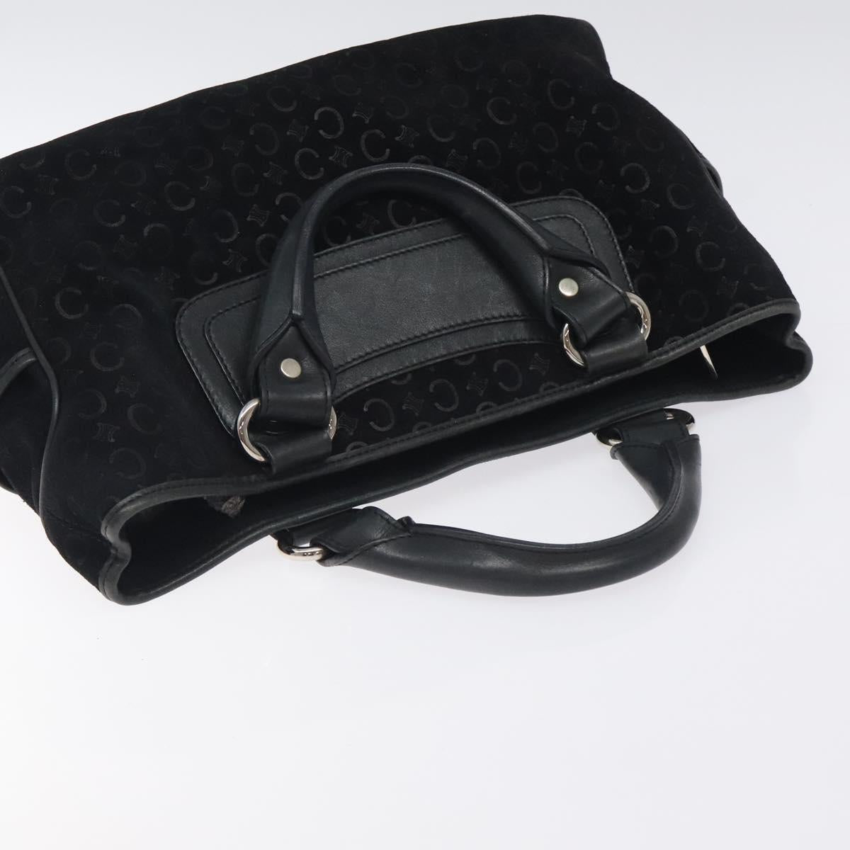 CELINE C Macadam Canvas Boogie bag Hand Bag Black Silver Auth ep9525