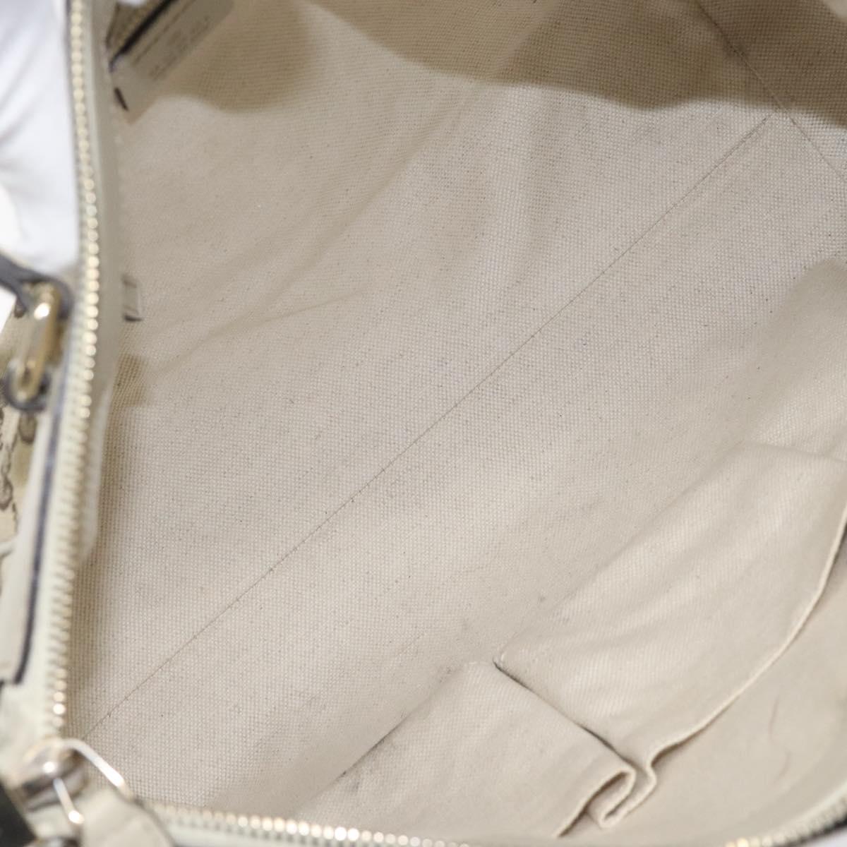 GUCCI GG Supreme Web Sherry Line Hand Bag Beige Gold 269894 Auth ep9530