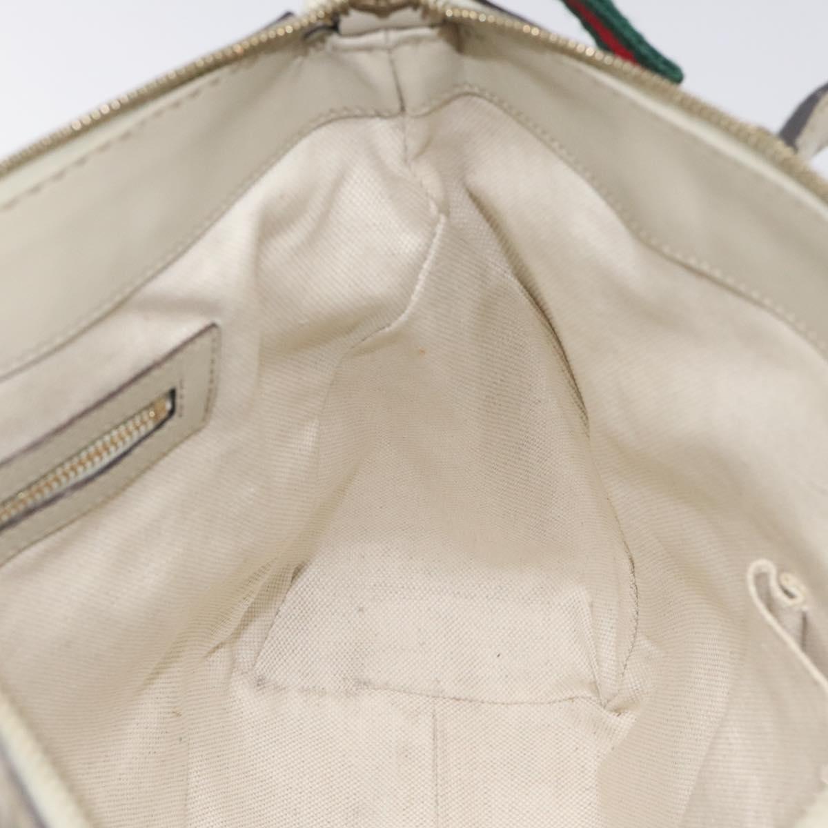 GUCCI GG Supreme Web Sherry Line Hand Bag Beige Gold 269894 Auth ep9530
