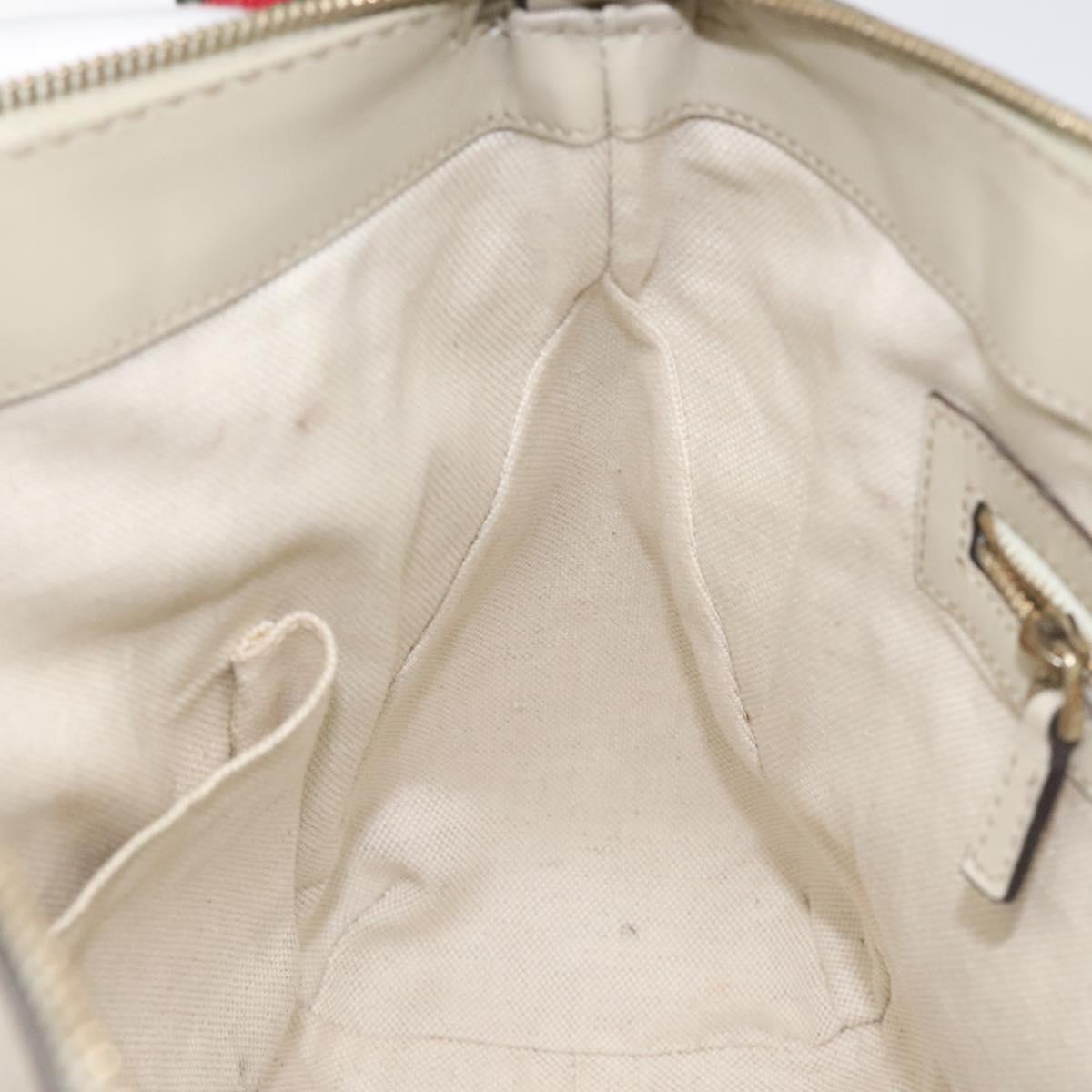 GUCCI GG Supreme Web Sherry Line Hand Bag Beige Gold 269894 Auth ep9530