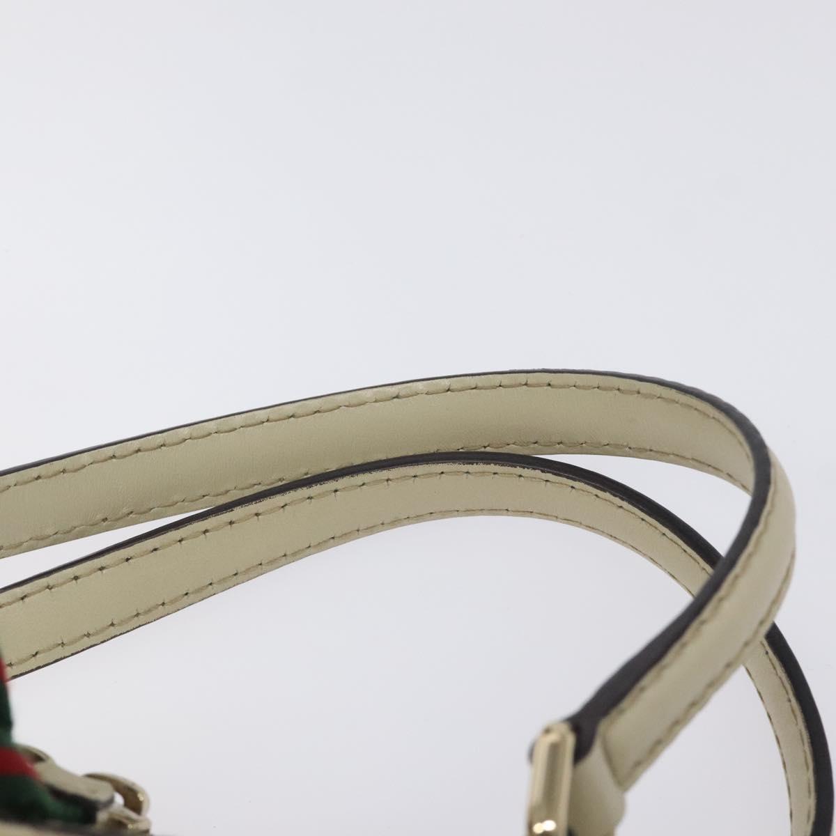 GUCCI GG Supreme Web Sherry Line Hand Bag Beige Gold 269894 Auth ep9530