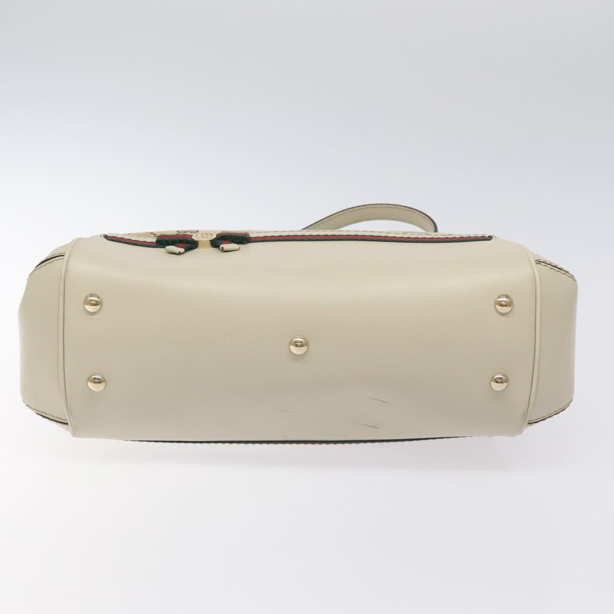 GUCCI GG Supreme Web Sherry Line Hand Bag Beige Gold 269894 Auth ep9530