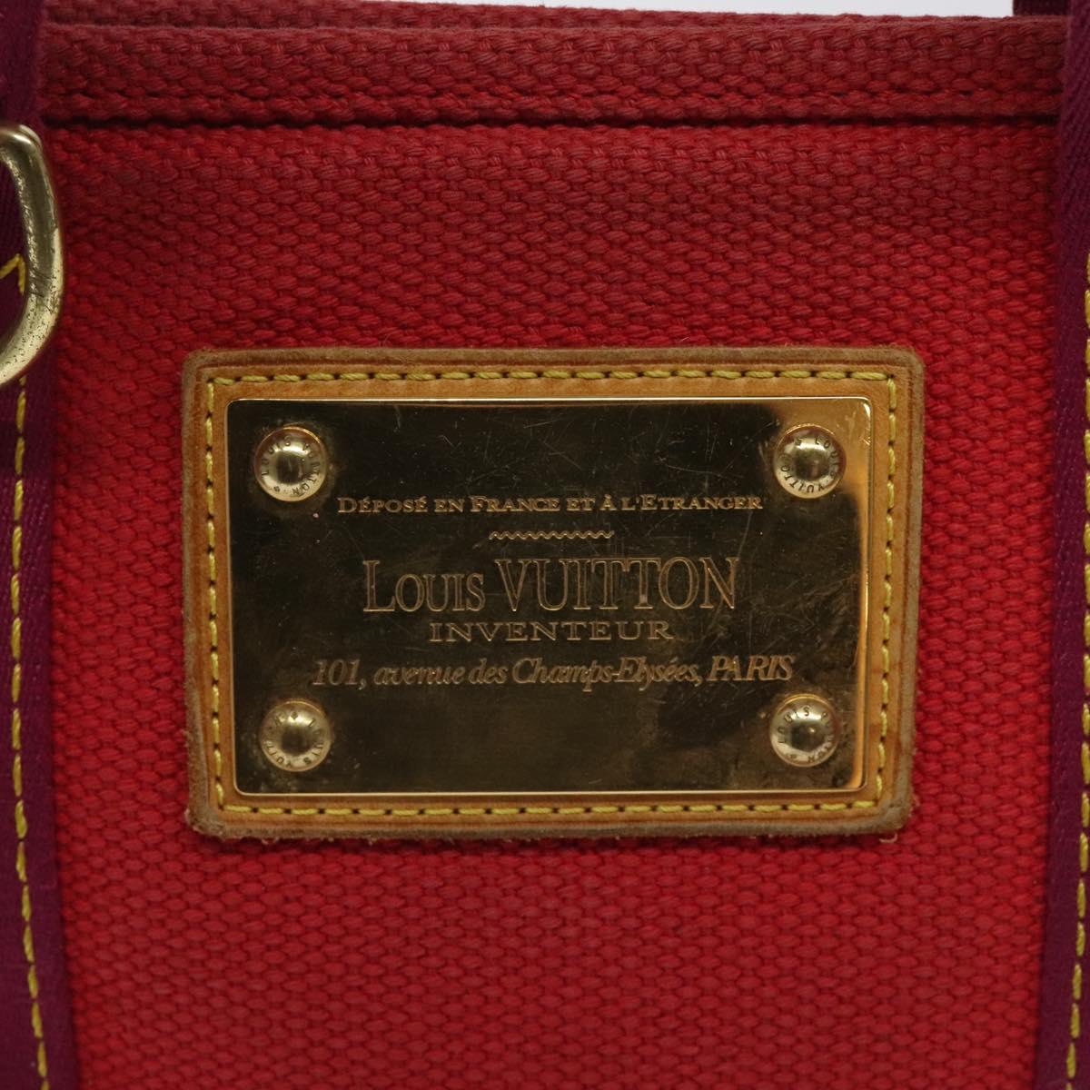 LOUIS VUITTON Antigua Cabas PM Tote Bag Canvas Rouge M40037 LV Auth ep9539
