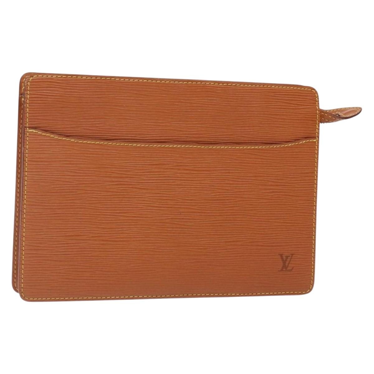 LOUIS VUITTON Epi Pochette Homme Clutch Bag Zipangu Gold M52528 LV Auth ep9551