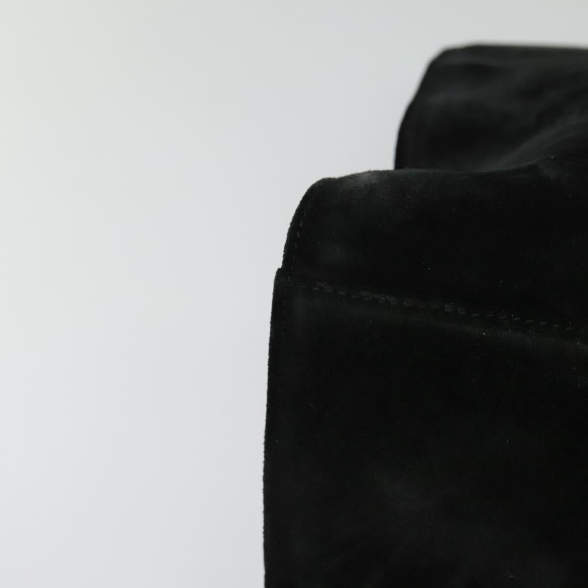 GUCCI Hand Bag Suede Black Silver 002 1025 Auth ep9555