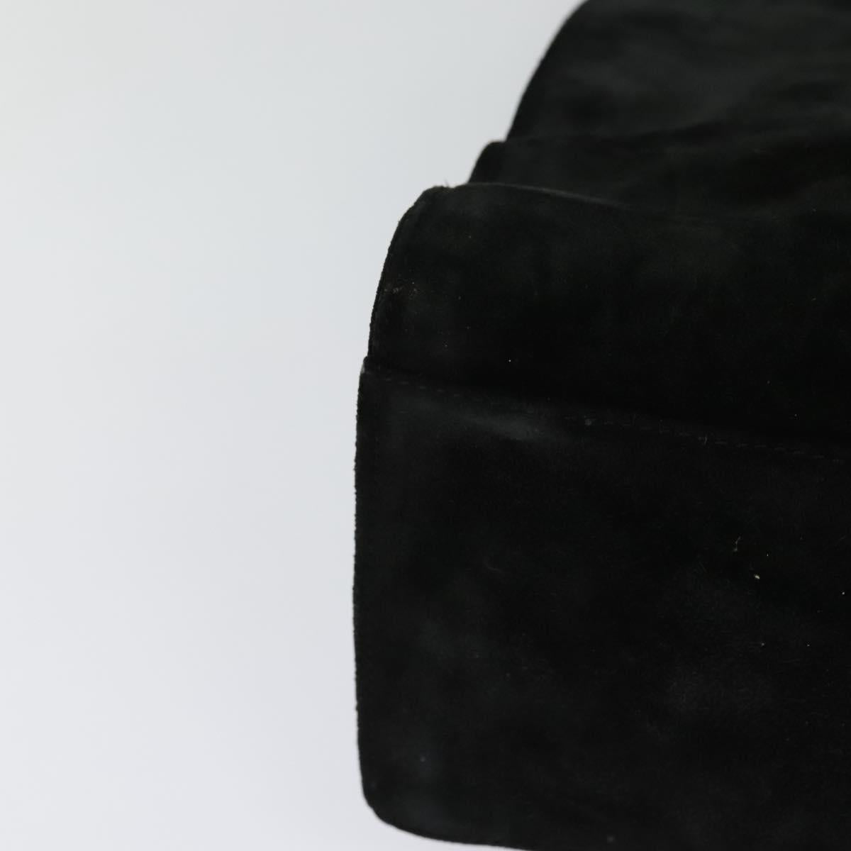 GUCCI Hand Bag Suede Black Silver 002 1025 Auth ep9555