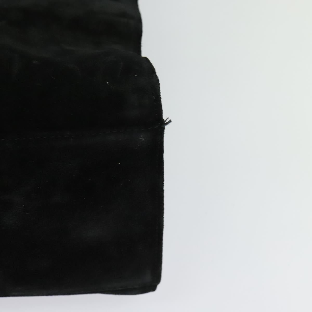 GUCCI Hand Bag Suede Black Silver 002 1025 Auth ep9555