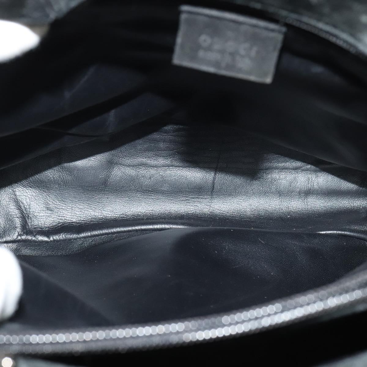 GUCCI Hand Bag Suede Black Silver 002 1025 Auth ep9555