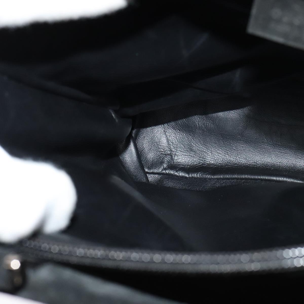 GUCCI Hand Bag Suede Black Silver 002 1025 Auth ep9555