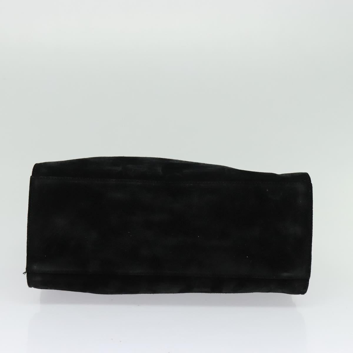 GUCCI Hand Bag Suede Black Silver 002 1025 Auth ep9555