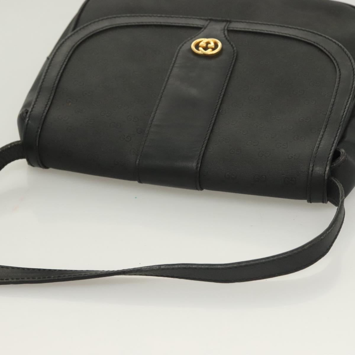 GUCCI Micro GG Supreme Shoulder Bag PVC Black Gold 001 41 4425 Auth ep9569