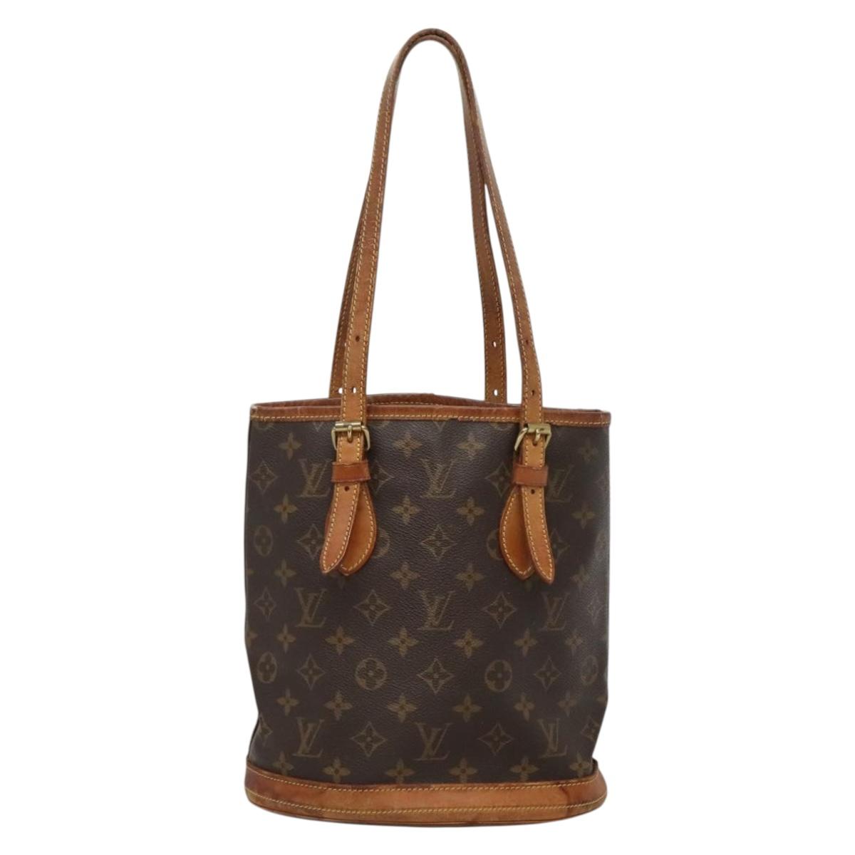 LOUIS VUITTON Monogram Bucket PM Shoulder Bag M42238 LV Auth ep9585