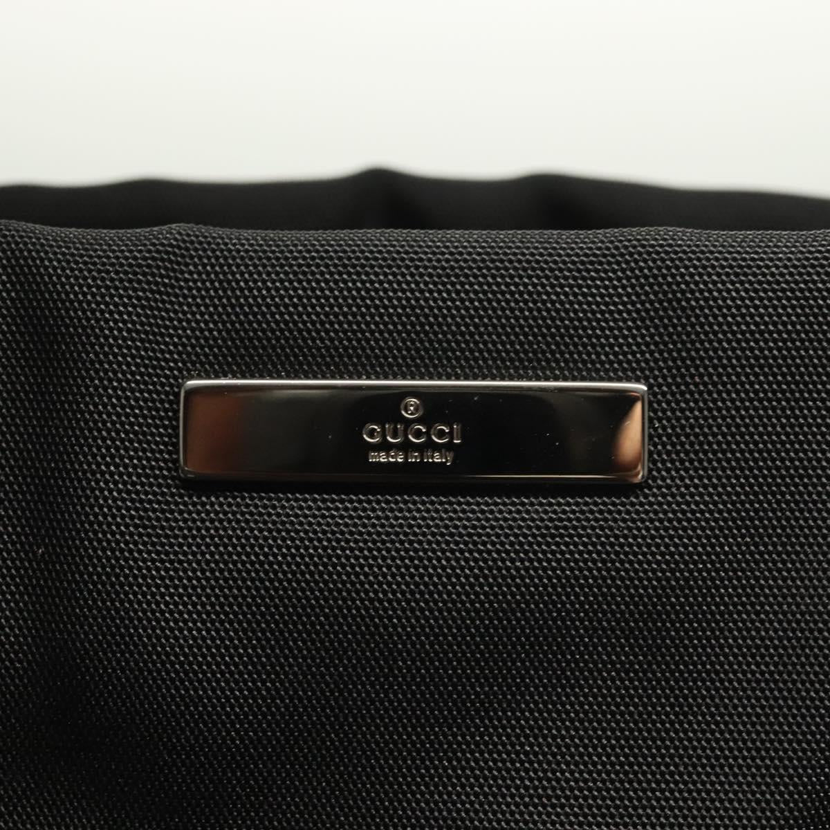 GUCCI Bamboo Hand Bag Nylon Black Silver 002 1016 Auth ep9594