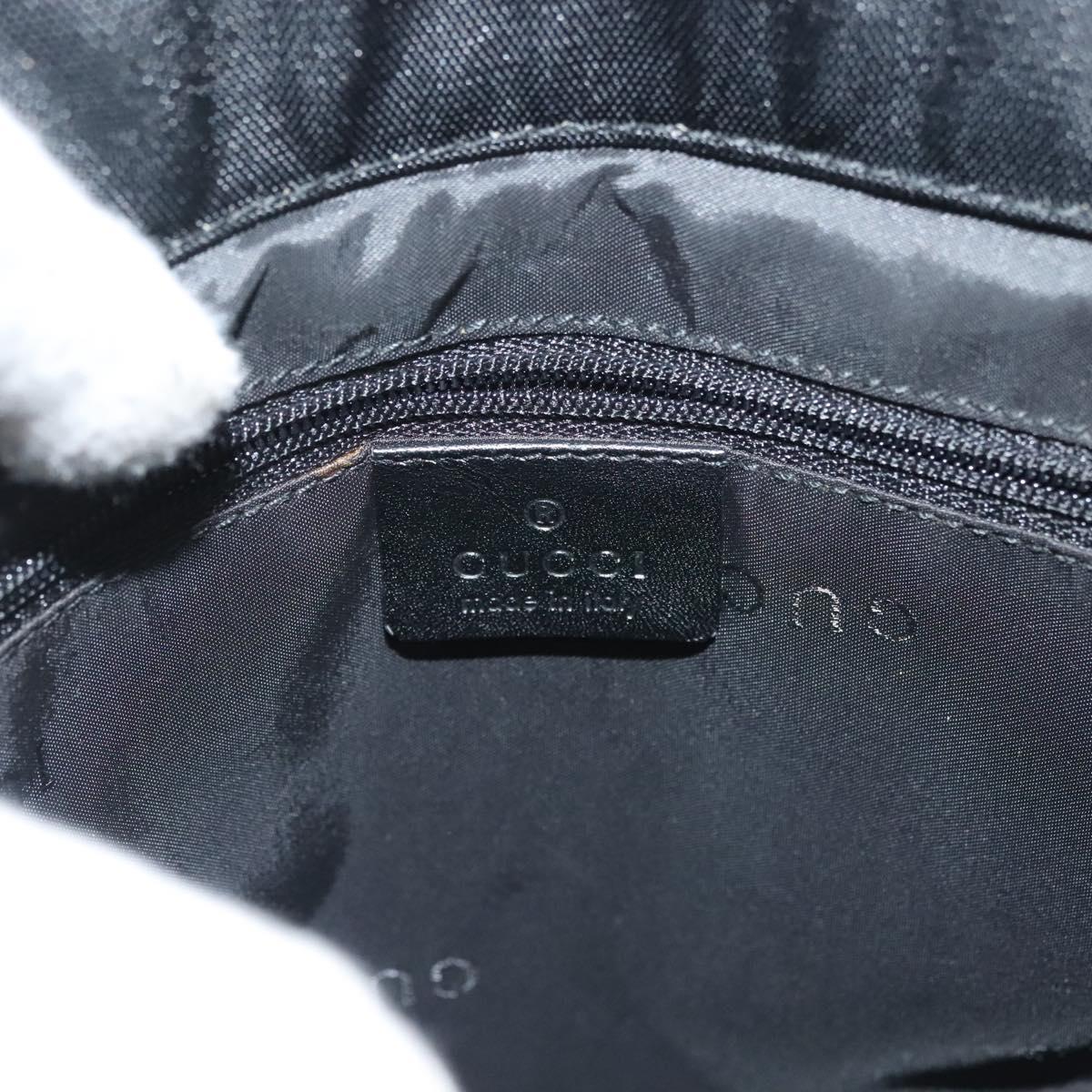 GUCCI Bamboo Hand Bag Nylon Black Silver 002 1016 Auth ep9594