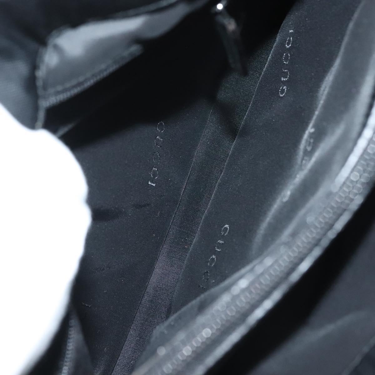 GUCCI Bamboo Hand Bag Nylon Black Silver 002 1016 Auth ep9594