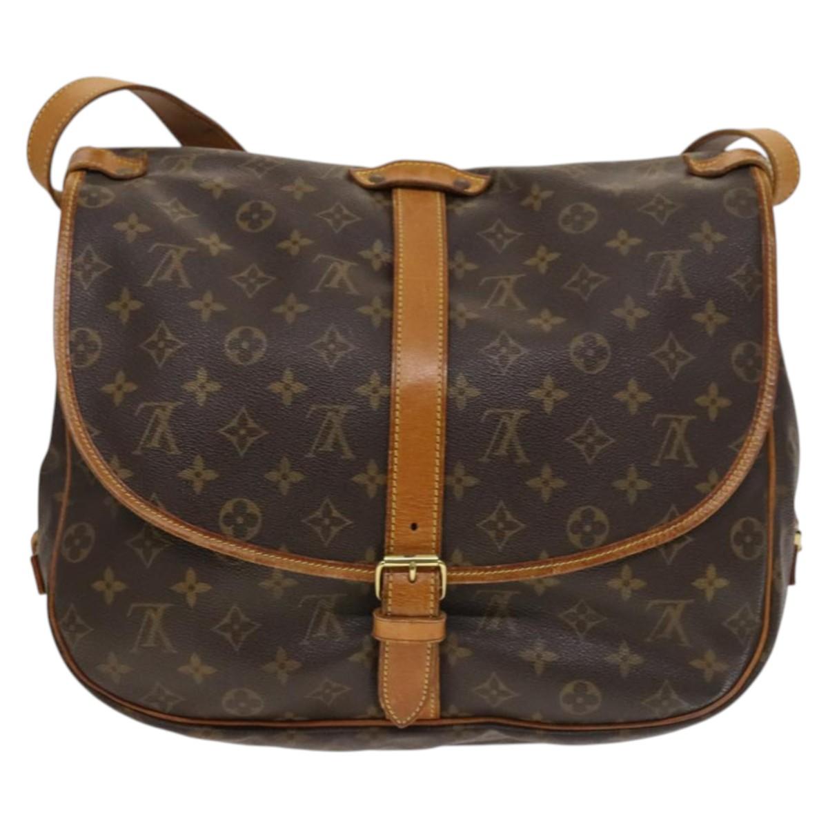 LOUIS VUITTON Monogram Saumur 35 Shoulder Bag M42254 LV Auth ep9649