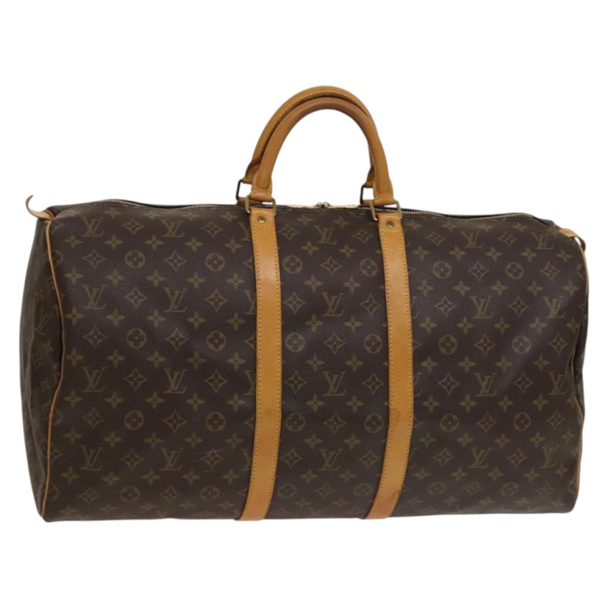 LOUIS VUITTON Monogram Keepall 55 Boston Bag M41424 LV Auth ep9657