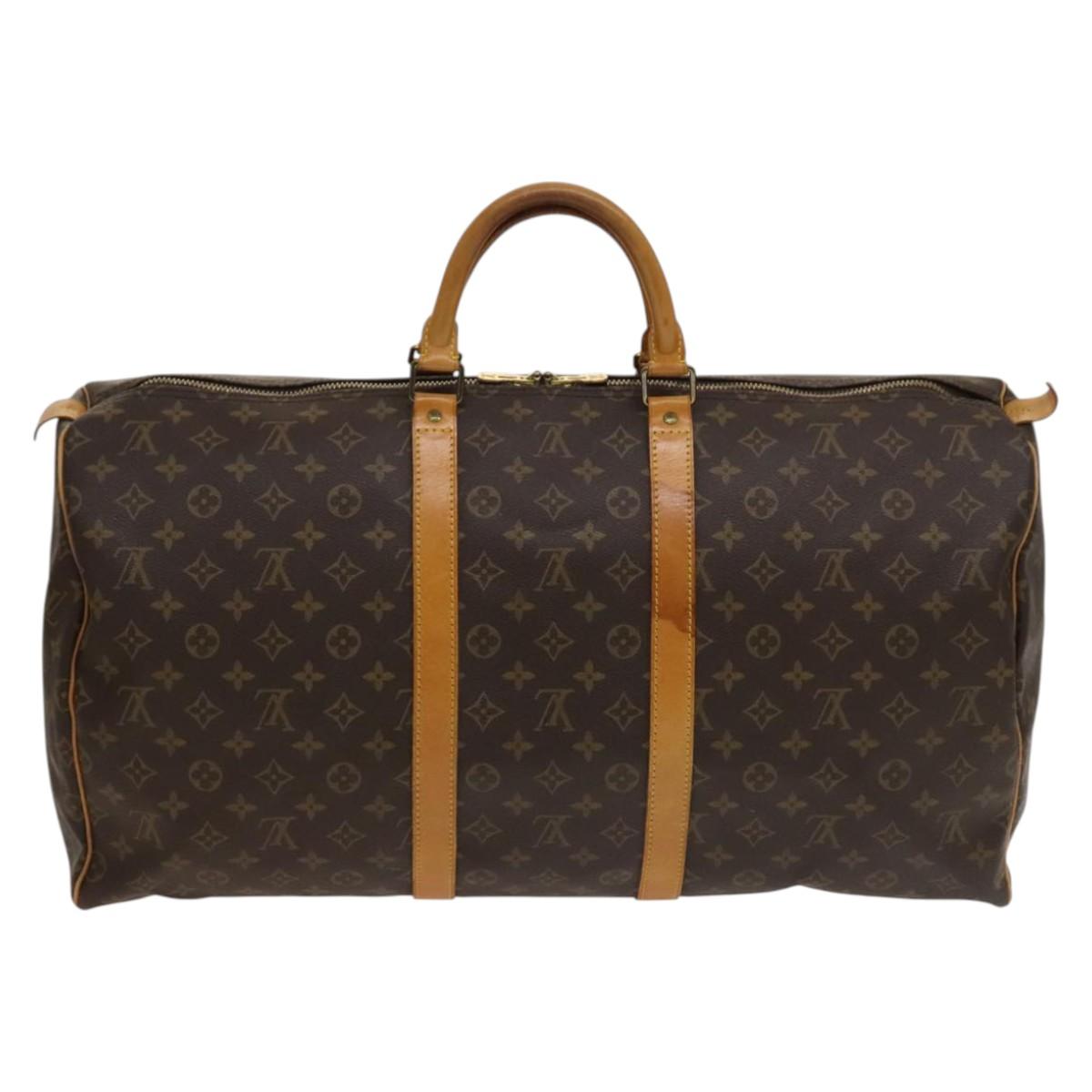 LOUIS VUITTON Monogram Keepall 55 Boston Bag M41424 LV Auth ep9657